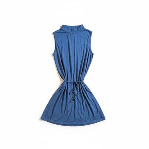 Dolan Left Cost Anthropologie Blue Midi Dress Size Small with String Belt